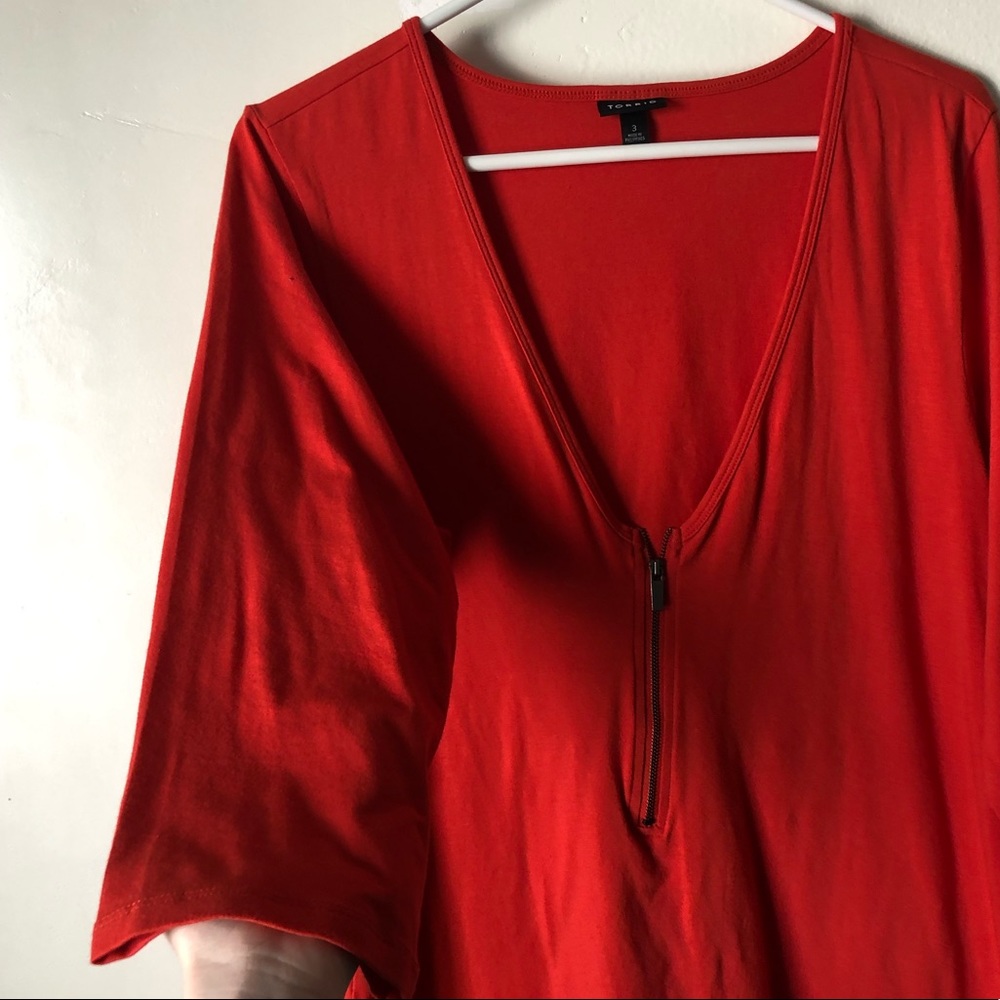 Torrid Orange Chic Top w/ Zipper Front - Picture 4 of 7
